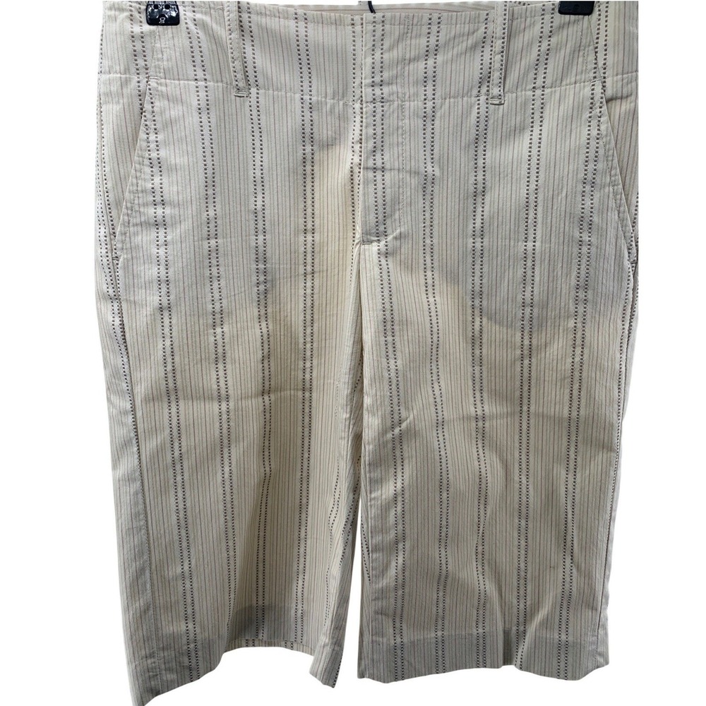Banana Republic Womens Beige Striped Bermuda Shorts Size 2 Stretch Knee Length